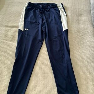 Navy Blue and White Track Pants w Pockets size L/Tall